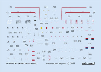 Eduard D72037 1/72 Stencils for TAMIYA/AIRFIX/HASEGAWA