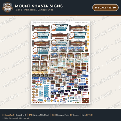 Alpine Railworks 30740N N Scale Tourist Signs - Mount Shasta