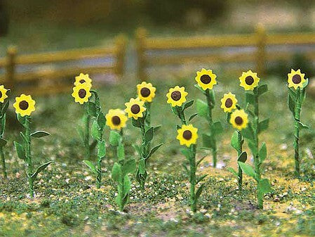 Bachmann 32506 HO Scale SceneScapes Sunflowers 1in 2.5cm Tall pkg(16)