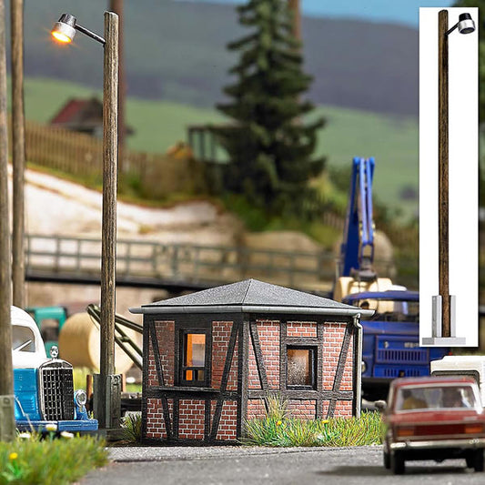 Busch 4135 HO Scale Streetlight on Wood Post -- With Yellow LED