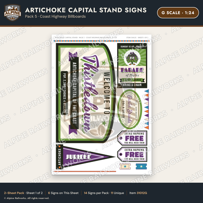 Alpine Railworks 31012G G Scale Roadside Signs - Giant Artichoke