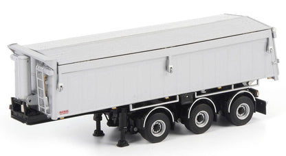 WSI 03-1003 1/50 Asphalt and Sand 3-Axle Tip Trailer, Grey