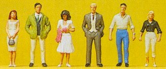 Preiser 10022 HO Scale Pedestrians Passers-By pkg(6)