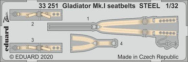 Eduard 33251 1/32 Gladiator Mk.I Seatbelts Steel for ICM