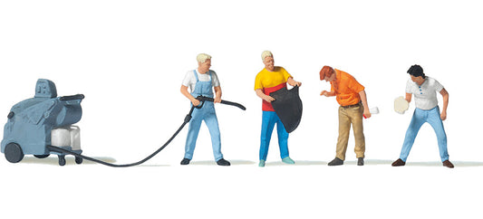 Preiser 10708 HO Scale At the Car Wash Figure Set