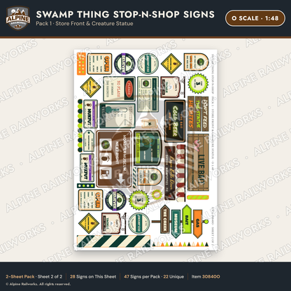 Alpine Railworks 30840O O Scale Roadside Signs - Swamp Monster Store