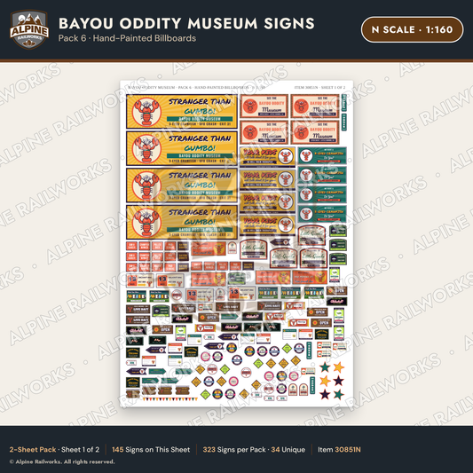 Alpine Railworks 30851N N Scale Roadside Signs - Oddity Museum