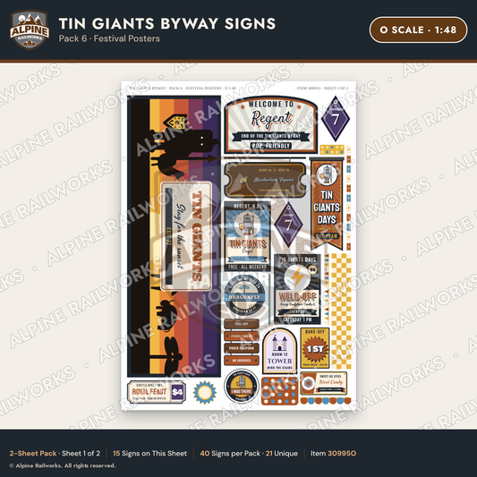 Alpine Railworks 30995O O Scale Roadside Signs - Scrap Metal Giants
