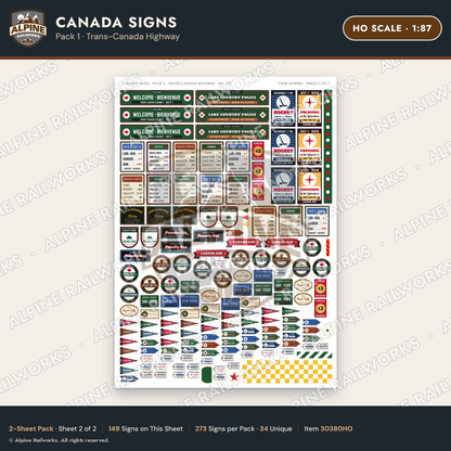 Alpine Railworks 30380HO HO Scale Canada Signs - Trans-Canada Highway