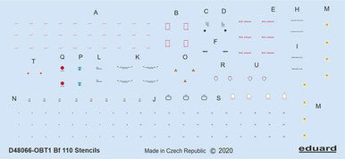 Eduard D48066 1/48 Decal Bf 110 Stencils for Eduard