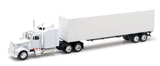 New Ray 15843 1/43 Kenworth W900 with Dry Van Trailer, White