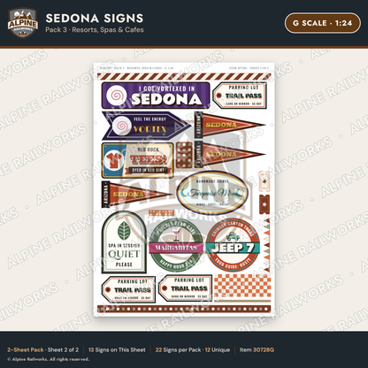 Alpine Railworks 30728G G Scale Tourist Signs - Sedona - Resorts