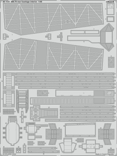 Eduard 481131 1/48 SM.79 Rear Fuselage Interior Photo Etched Set