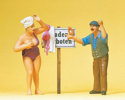 Preiser 45128 G Scale Pedestrians No Swimming