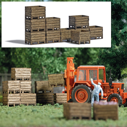 Busch 1980 HO Scale Wooden Harvest Crates Laser-Cut Kit