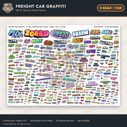 Alpine Railworks 30524N N Scale Freight Car Graffiti Cut-Outs