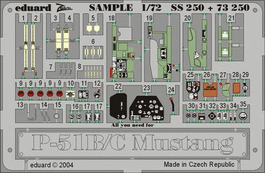 Eduard SS250 1/72 P-51B/C Mustang Detail Set