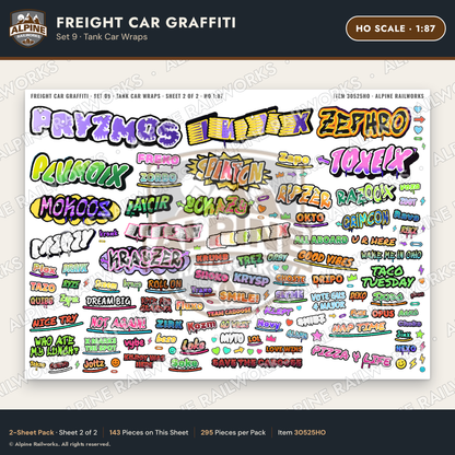 Alpine Railworks 30525HO HO Scale Freight Car Graffiti Cut-Outs