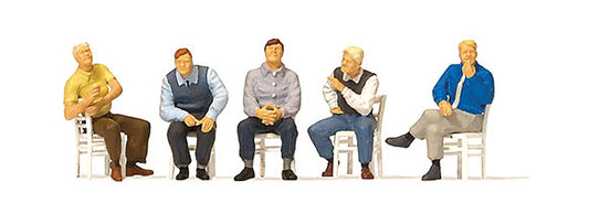 Preiser 10579 HO Scale Seated Waiting Men Figure Set