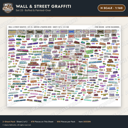 Alpine Railworks 30539N N Scale Wall & Street Graffiti Cut-Outs