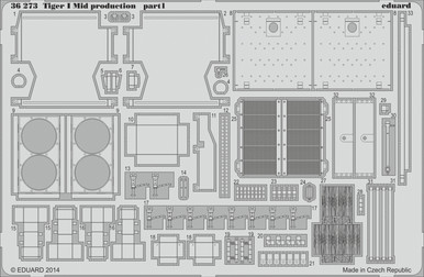 Eduard 36273 1/35 Tiger I Mid Production Photo Etched Set for DRAGON
