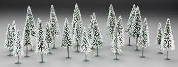 Bachmann 32154 All Scale Snow Covered Pines - SceneScapes(TM) -- 5 to 6" 12.7 to 15.2cm pkg(24)