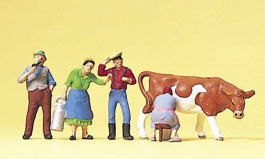 Preiser 10044 HO Scale Farm Workers #2 On the Farm Set (4)