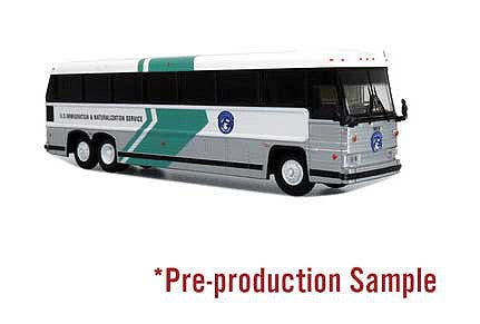 Iconic Replicas 870343 HO Scale MCI MC-12 Bus - Assembled -- U.S. Immigration