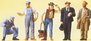 Preiser 65342 O Scale Workers US Track Workers, Conductor & Hobos