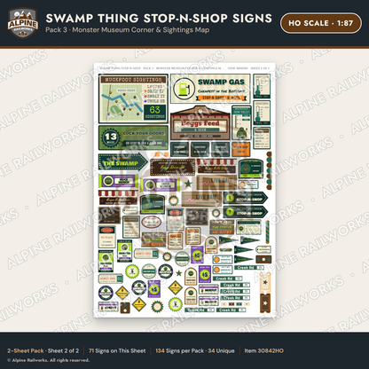 Alpine Railworks 30842HO HO Scale Roadside Signs - Swamp Monster Store