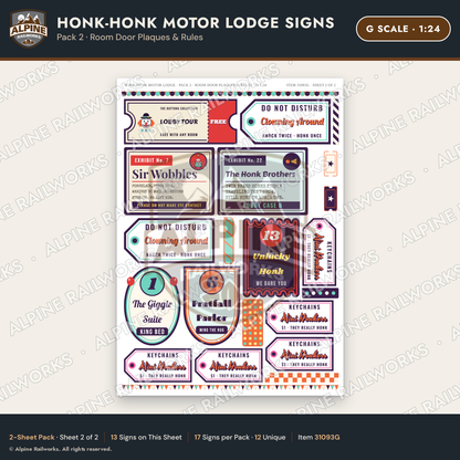 Alpine Railworks 31093G G Scale Roadside Signs - Clown Motel