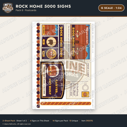 Alpine Railworks 31037G G Scale Roadside Signs - Cliff Rock House