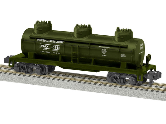 Lionel 6-2219200 S Gauge US Army 3-Dome Tankcar #10981