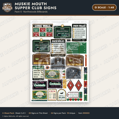 Alpine Railworks 31000O O Scale Roadside Attraction Signs - Giant Fish
