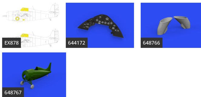 Eduard 644180 1/48 Aircraft- F4F3 Late LooKplus for EDU (Mask, Photo-Etch & Resi