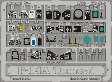 Eduard FE229 1/48 F-14A Tomcat Photo Etch for Hasegawa