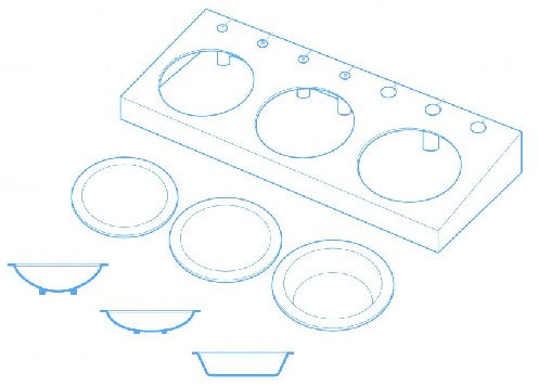 Trumpeter Scale Models 9960 Paint Palette 3 Wells w/Holder