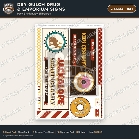 Alpine Railworks 30565G G Scale Roadside Signs - Western Drug Store