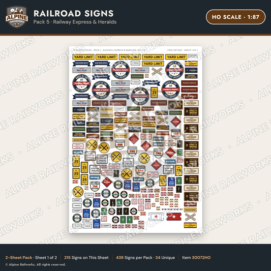 Alpine Railworks 30072HO HO Scale Railroad Signs - Railway Express