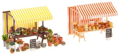Faller 180614 HO Scale Flower and Cheese Market Stands Kit