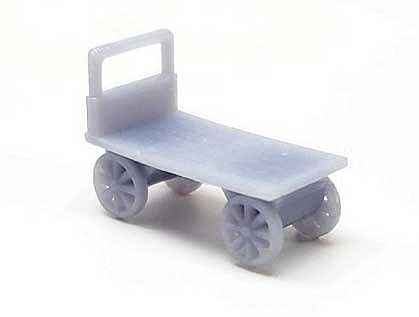 All Scale Miniatures 870985 HO Scale Luggage Carts -- Unpainted pkg(5)