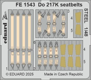 Eduard FE1543 1/48 Do 217K Seatbelts STEEL