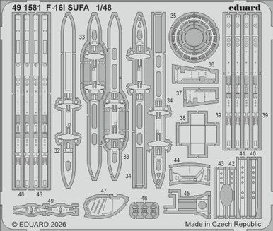 Eduard 491581 1/48 Photo Etch F-16I SUFA for GREAT WALL HOBBY