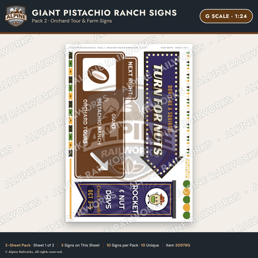 Alpine Railworks 30979G G Scale Roadside Signs - Giant Pistachio