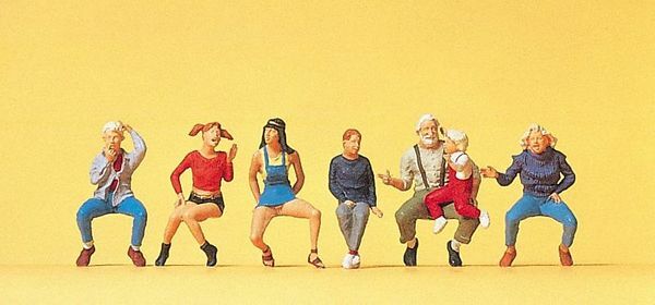 Preiser 10536 HO Scale Pedestrians -- Seated Grandfather with Children