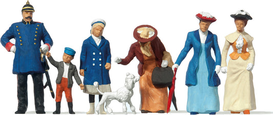 Preiser 65303 O Scale 1900s Policeman & Passers-By Figure Set