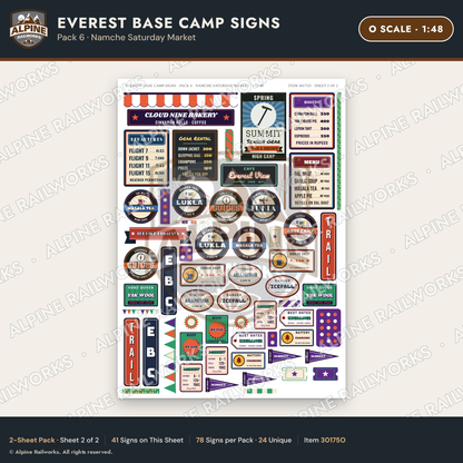Alpine Railworks 30175O O Scale Everest Base Camp Signs