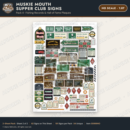Alpine Railworks 30999HO HO Scale Roadside Signs - Giant Fish