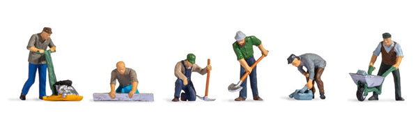 Noch 15112 HO Scale Working People -- Road Workers with Accessories pkg(6)