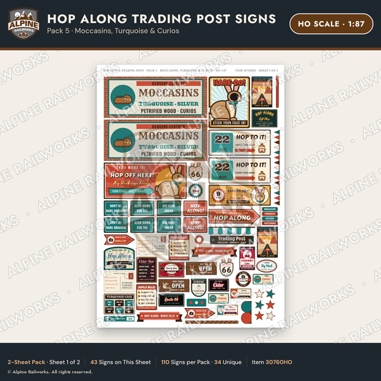 Alpine Railworks 30760HO HO Scale Roadside Signs - Trading Post
